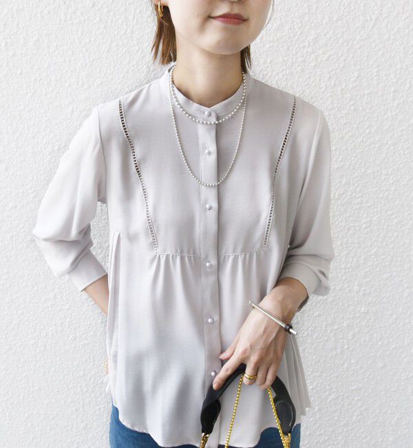 SHIPS for women「《一部追加予約》【WEB限定】〈手洗い可能〉ストレッチ ジョーゼット プリーツ ブラウス」|シャツ・ブラウス|