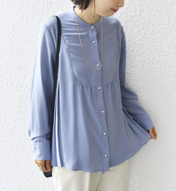 SHIPS for women「《一部追加予約》【WEB限定】〈手洗い可能〉ストレッチ ジョーゼット プリーツ ブラウス」|シャツ・ブラウス|