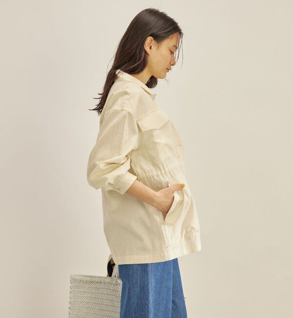 SHIPS for women「〈手洗い可能〉綿麻 ミリタリー オーバー ジャケット」|ミリタリー・モッズコート|