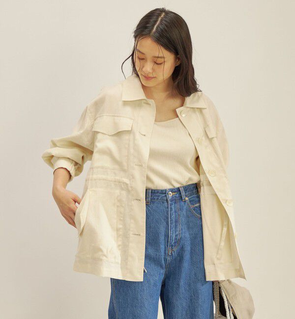 SHIPS for women「〈手洗い可能〉綿麻 ミリタリー オーバー ジャケット」|ミリタリー・モッズコート|