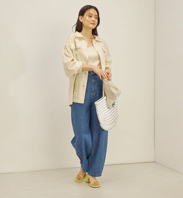 SHIPS for women「〈手洗い可能〉綿麻 ミリタリー オーバー ジャケット」|ミリタリー・モッズコート|