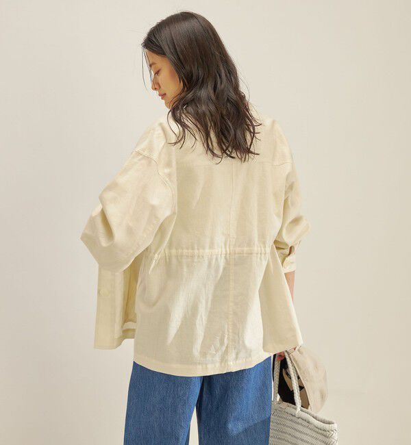 SHIPS for women「〈手洗い可能〉綿麻 ミリタリー オーバー ジャケット」|ミリタリー・モッズコート|