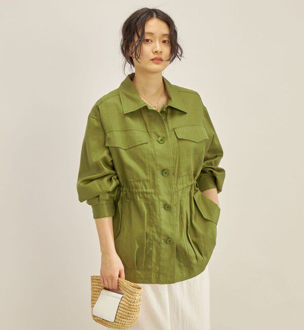 SHIPS for women「〈手洗い可能〉綿麻 ミリタリー オーバー ジャケット」|ミリタリー・モッズコート|