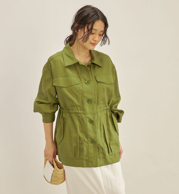 SHIPS for women「〈手洗い可能〉綿麻 ミリタリー オーバー ジャケット」|ミリタリー・モッズコート|