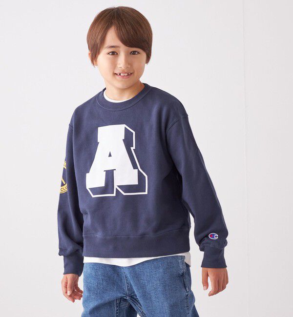 SHIPS any「【SHIPS any別注】 Champion: テニスクラブ クルーネック スウェット 〈KIDS〉◇」|スウェット・ジャージ|ネイビー