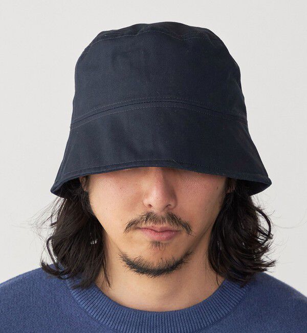 SHIPS「【WEB限定】SHIPS: マイクロ SHIPSロゴ エンブロイダリー オーバーフィット バケットハット」|ハット|ネイビー
