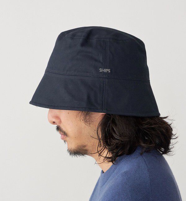 SHIPS「【WEB限定】SHIPS: マイクロ SHIPSロゴ エンブロイダリー オーバーフィット バケットハット」|ハット|