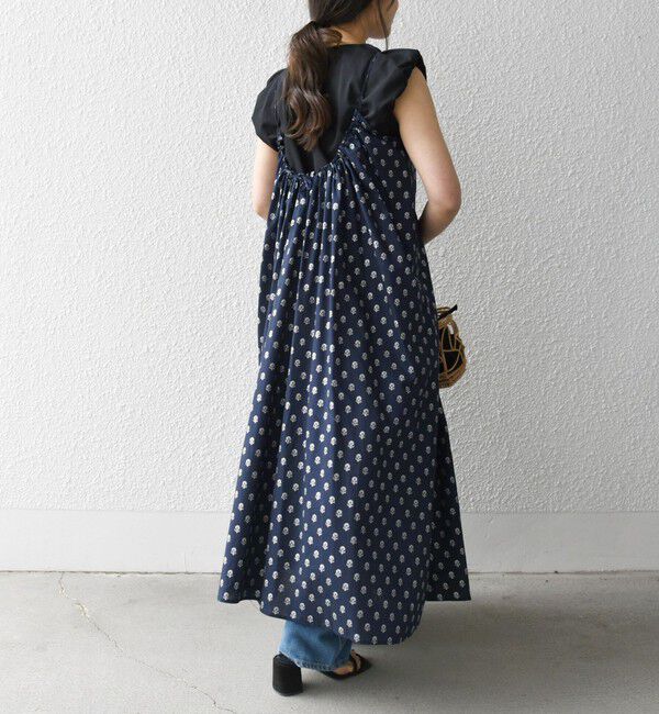 SHIPS any「SHIPS any:〈洗濯機可能〉グリッター プリント ギャザー キャミ ワンピース」|ワンピース|