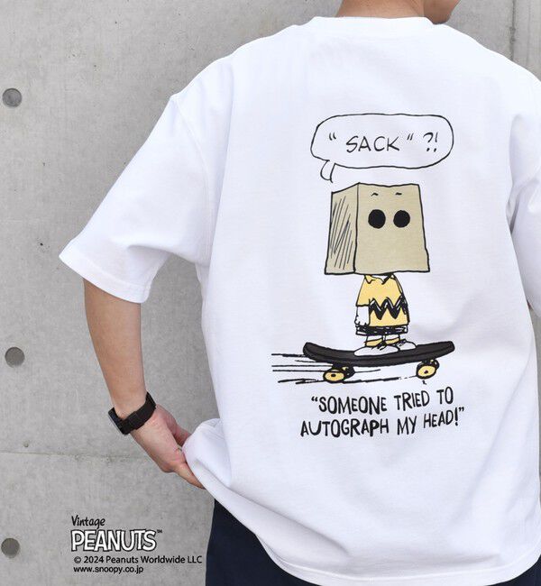SHIPS any「SHIPS any: SNOOPY コラボ カルチャー グラフィック バック プリント Tシャツ◇」|Tシャツ・カットソー|ホワイト