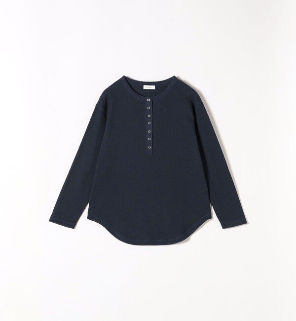 SHIPS any「SHIPS any:〈洗濯機可能〉ワッフル ヘンリーネック ラウンドヘム プルオーバー」|Tシャツ・カットソー|