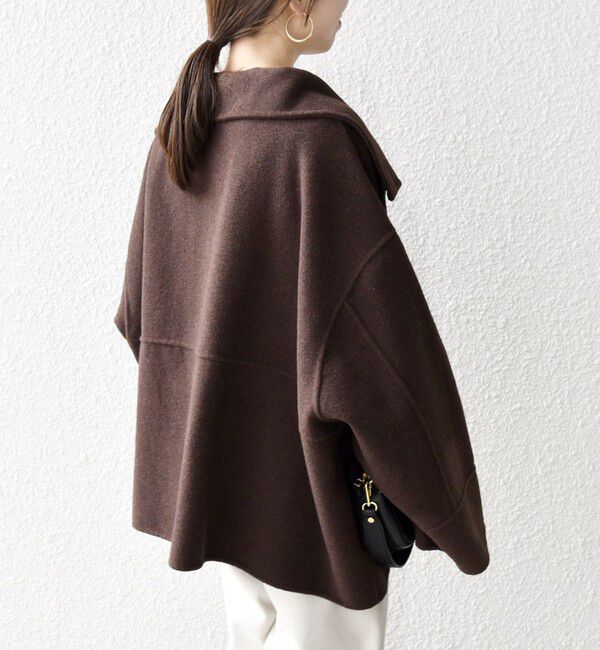 SHIPS any「《一部追加予約》【WEB限定】SHIPS any: リバー スタンドカラー ポンチョ ショート コート」|その他|