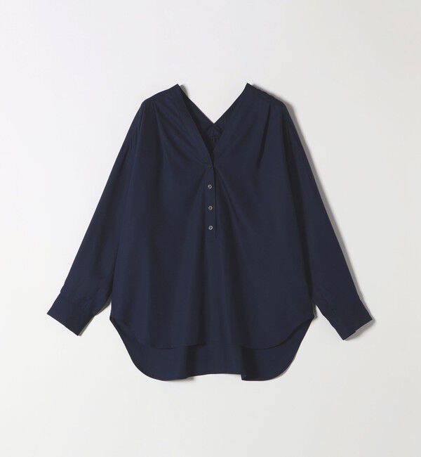 quaranciel「quaranciel:〈手洗い可能〉Vネック バック ギャザー ブラウス」|シャツ・ブラウス|