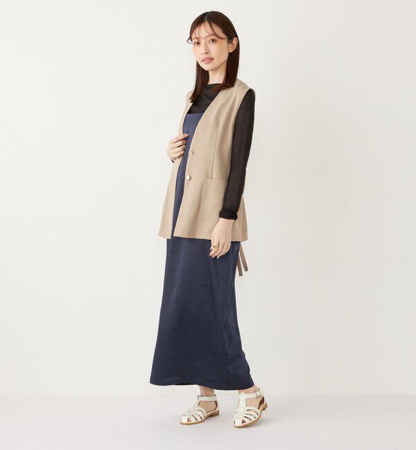 SHIPS Colors 「SHIPS Colors:〈手洗い可能〉サテン バックリボン キャミワンピース」|ワンピース|