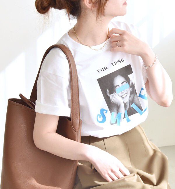 quaranciel「ANGE IN DISGUISE:〈手洗い可能〉コットン フォト & ロゴ TEE」|Tシャツ・カットソー|