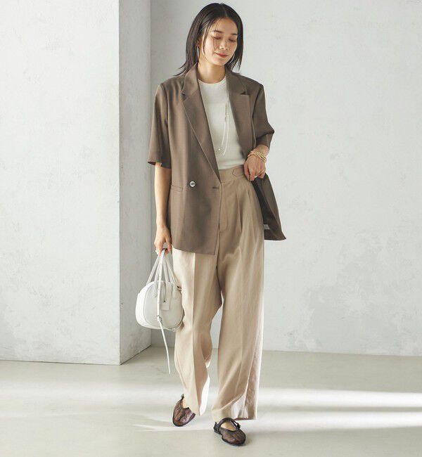 SHIPS for women「〈手洗い可能〉ダブル 半袖 ジャケット」|テーラードジャケット|