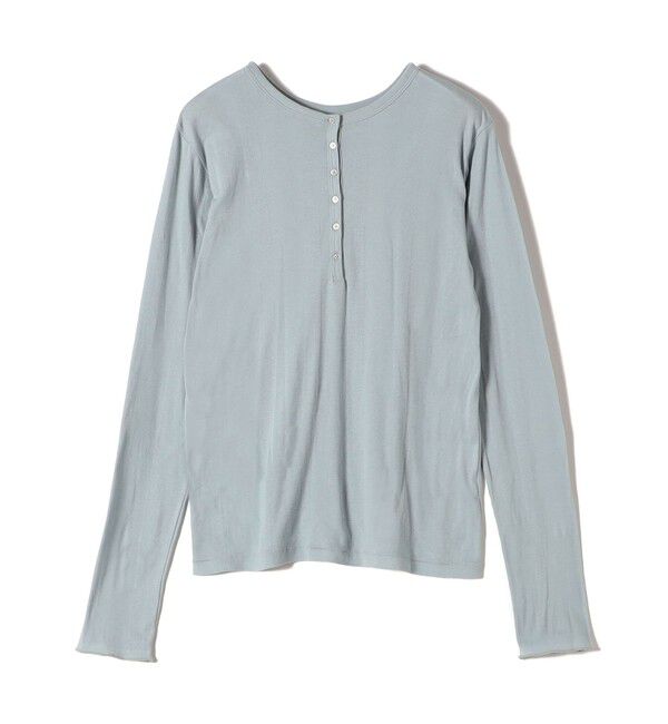 SHIPS for women「《一部追加予約》【SHIPS別注】miller: シアー ヘンリー ネック ロング スリーブ TEE」|Tシャツ・カットソー|