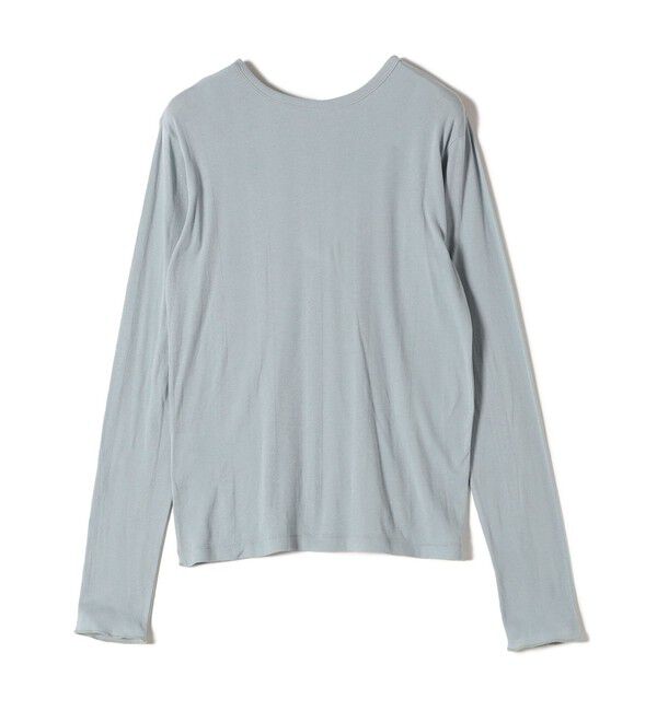 SHIPS for women「《一部追加予約》【SHIPS別注】miller: シアー ヘンリー ネック ロング スリーブ TEE」|Tシャツ・カットソー|