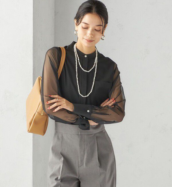 SHIPS for women「〈手洗い可能〉シアー 袖 ポケット デザイン シャツ」|シャツ・ブラウス|