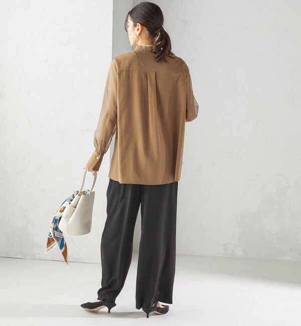 SHIPS for women「〈手洗い可能〉シアー 袖 ポケット デザイン シャツ」|シャツ・ブラウス|