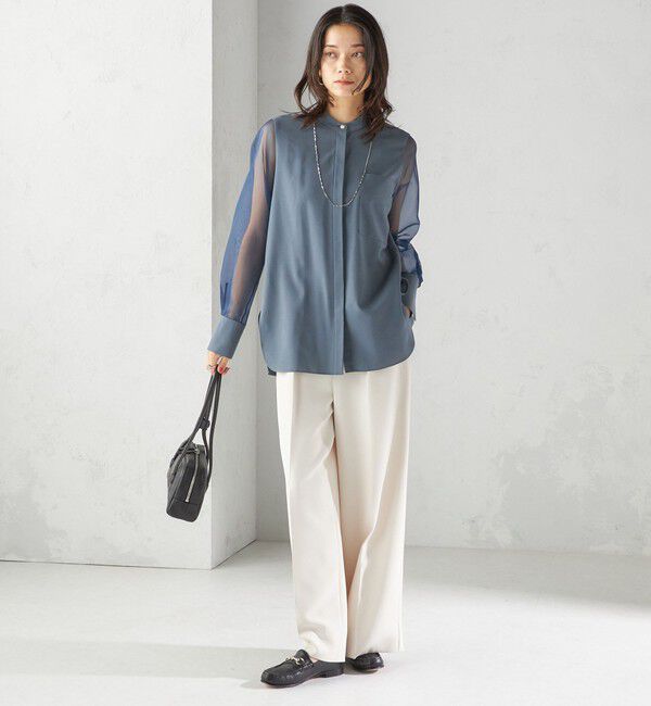 SHIPS for women「〈手洗い可能〉シアー 袖 ポケット デザイン シャツ」|シャツ・ブラウス|