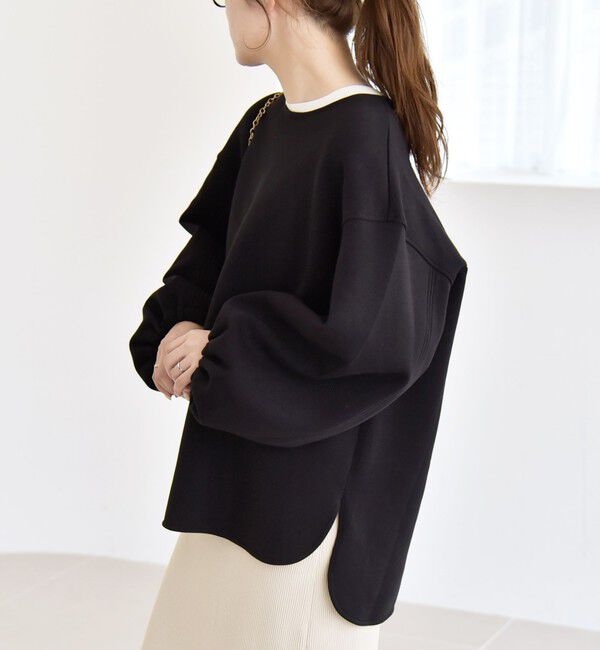 quaranciel「quaranciel:〈洗濯機可能〉ポンチ ボリュームスリーブ ビッグ スウェット プルオーバー」|スウェット・ジャージ|