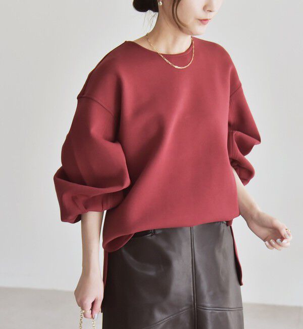 quaranciel「quaranciel:〈洗濯機可能〉ポンチ ボリュームスリーブ ビッグ スウェット プルオーバー」|スウェット・ジャージ|