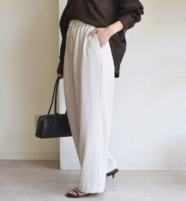 SHIPS for women「〈UVカット/防シワ加工〉梳毛調 ストレッチ ドロスト パンツ」|その他|