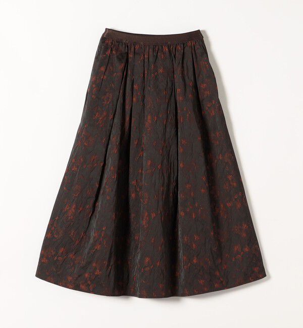 quaranciel「quaranciel:〈洗濯機可能〉フラワー ジャカード タック ギャザー フレア スカート」|フレア|