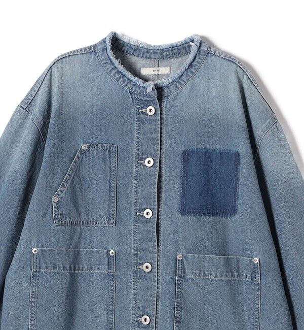 SHIPS for women「【WEB限定】〈洗濯機可能〉ノーカラー デニム カバー オール」|デニムジャケット|