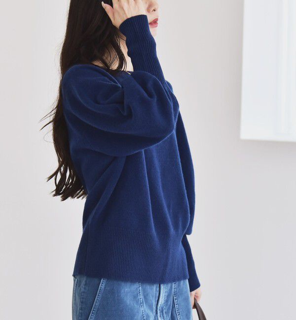 quaranciel「quaranciel:〈手洗い可能〉AQUA カシミヤ ミックス ボートネック ロングリブ パフ ニット」|ニット・セーター|