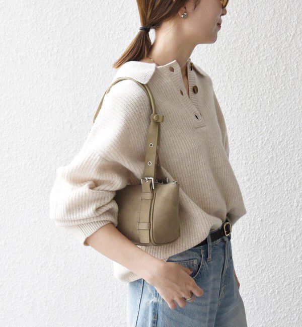 SHIPS any「SHIPS any:〈手洗い可能〉AQUA カシミヤ ミックス ポロ ニット」|ニット・セーター|