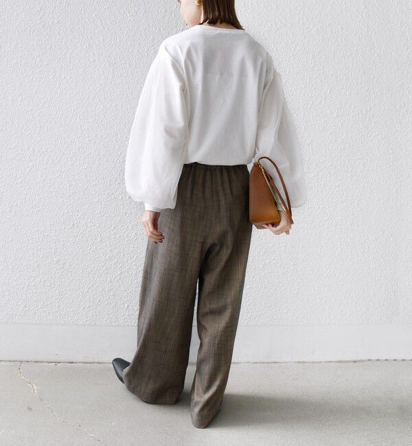 SHIPS for women「《一部追加予約》【WEB限定】〈手洗い可能〉シアー コンビ 裾 ドロスト プルオーバー」|プルオーバー|