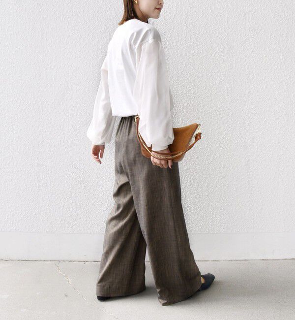 SHIPS for women「《一部追加予約》【WEB限定】〈手洗い可能〉シアー コンビ 裾 ドロスト プルオーバー」|プルオーバー|