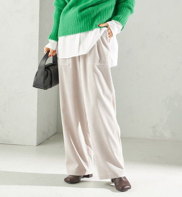 SHIPS for women「〈洗濯機可能〉TUMUGITO(R) コーデュロイ ドロスト パンツ」|その他|サンドベージュ