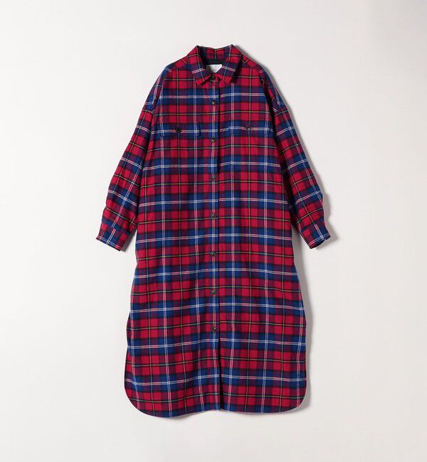 SHIPS any「SHIPS any:〈洗濯機可能〉タータン チェック ロング シャツ ワンピース」|ワンピース|