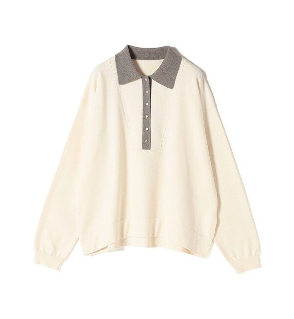 SHIPS for women「【WEB限定】〈手洗い可能〉サイド スリット ゴールド 釦 ポロ ニット」|ニット・セーター|