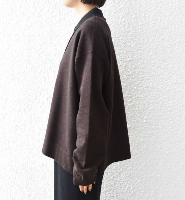 SHIPS for women「【WEB限定】〈手洗い可能〉サイド スリット ゴールド 釦 ポロ ニット」|ニット・セーター|