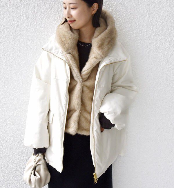 SHIPS for women「【WEB限定】2WAY フェイクファー 中綿 ブルゾン」|ブルゾン・スタジャン|