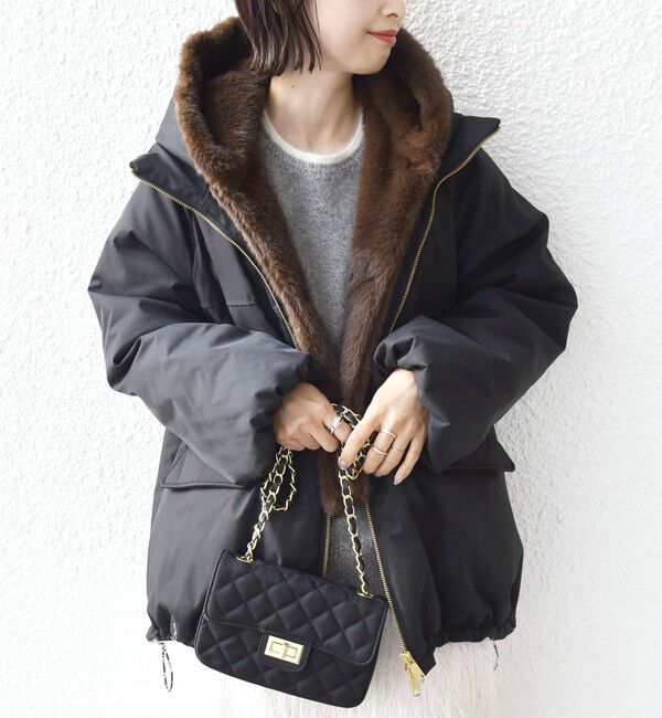 SHIPS for women「【WEB限定】2WAY フェイクファー 中綿 ブルゾン」|ブルゾン・スタジャン|