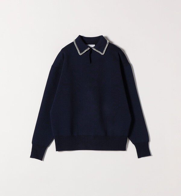 SHIPS any「SHIPS any:〈手洗い可能〉パール モチーフ 襟付き スキッパー ニット プルオーバー」|ニット・セーター|