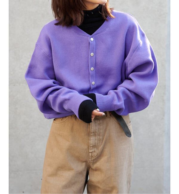 OUTDOOR PRODUCTS Usual Things「追加 スウェットライクカーデ」|ニット・セーター|パープル