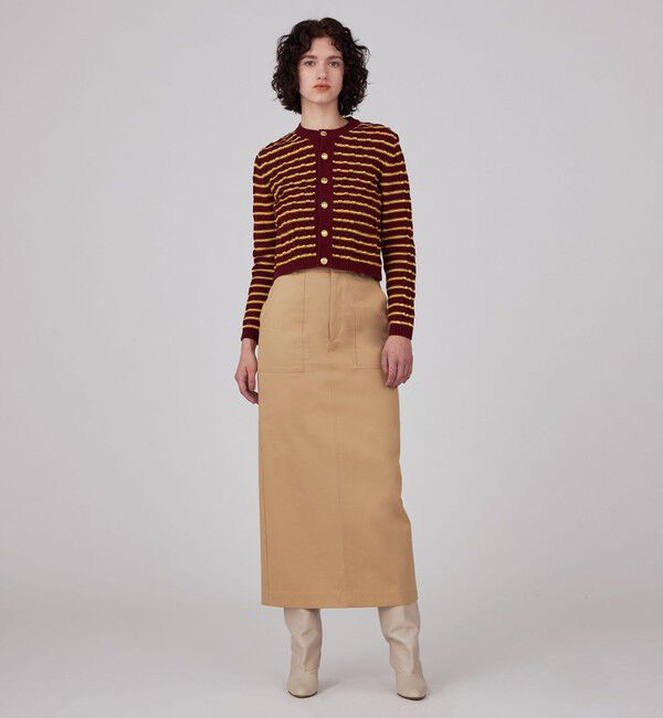 MACPHEE「コットンチノ Iラインロングスカート」|タイト|