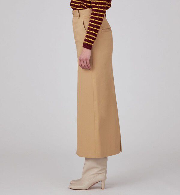 MACPHEE「コットンチノ Iラインロングスカート」|タイト|