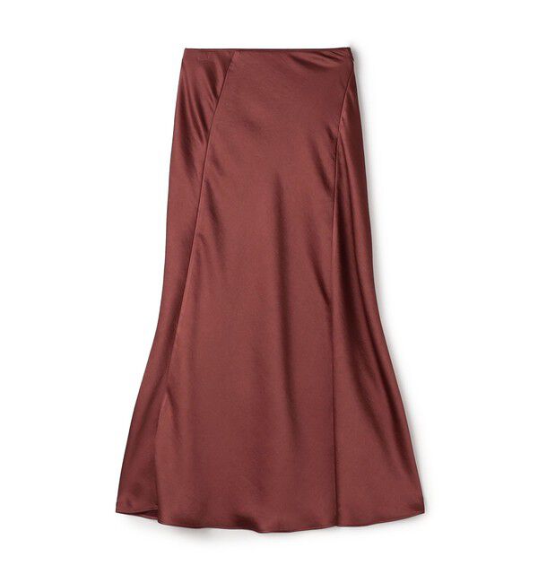 MACPHEE「ビンテージサテン マーメイドスカート」|フレア|39 ボルドー
