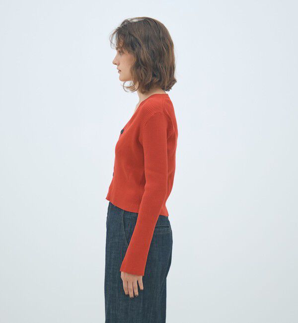 MACPHEE「コットンリブ Vネックカーディガン」|カーディガン|