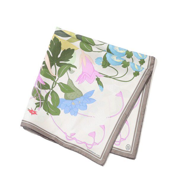 TOMORROWLAND GOODS「Atelier TOMORROWLAND FLOWER シルクスカーフ」|バンダナ・スカーフ|14 オフホワイト系