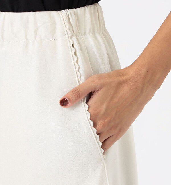 DES PRES「サテンジョーゼット セミマーメイドスカート」|フレア|