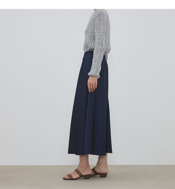 DES PRES「サテンジョーゼット セミマーメイドスカート」|フレア|