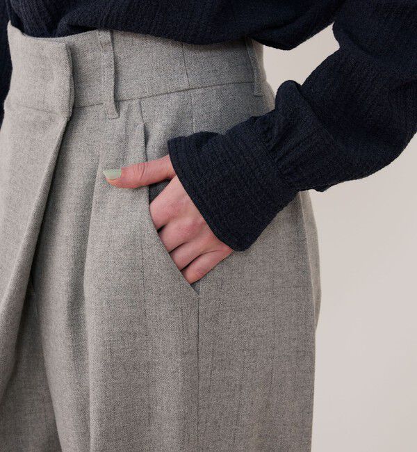 GALERIE VIE「グリッターストライプ ワンサイドタックスラックス」|スラックス|