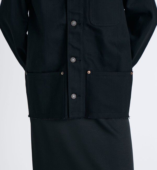 Edition「カットオフ ブラックデニム カバーオール」|ブルゾン・スタジャン|